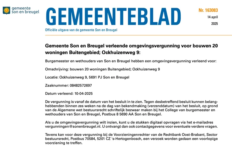 Bouwvergunning Son en Breugel